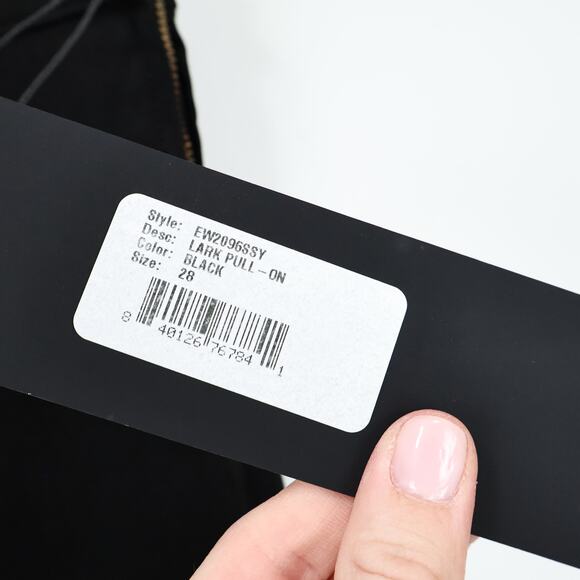 Edwin Lark Pull On Straight Leg Denim Pant Black Size 28 NWT - Picture 3 of 7